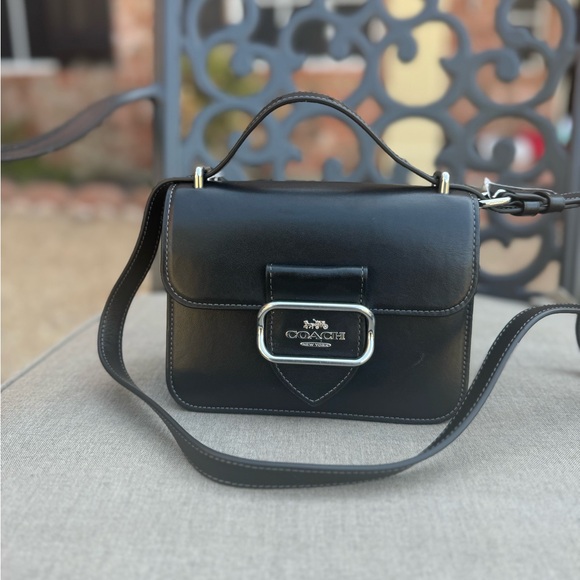 Coach CL416 Morgan Square Crossbody Bag IN Black - Picture 2 of 8